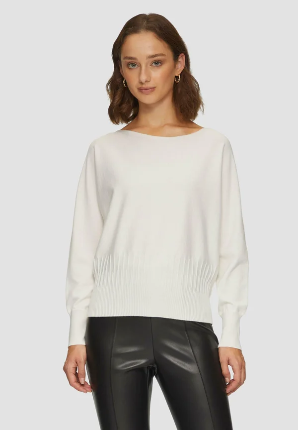 MIT STRUKTURMUSTER AM SAUM - Strickpullover - ecru