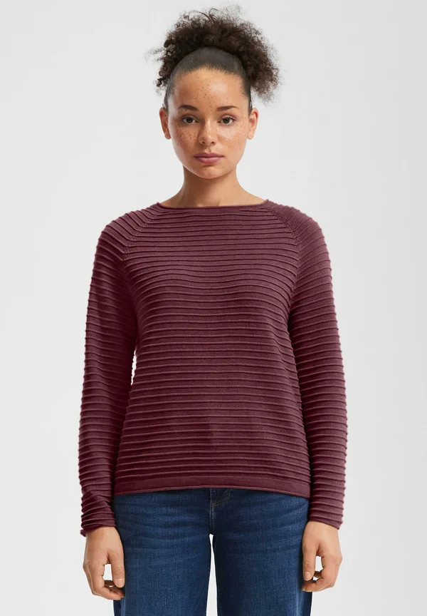 MIT STRUKTURMUSTER - Strickpullover - bordeaux