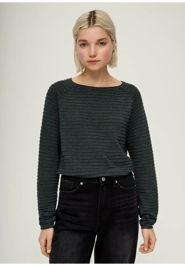 MIT STRUKTURMUSTER - Strickpullover - schwarz
