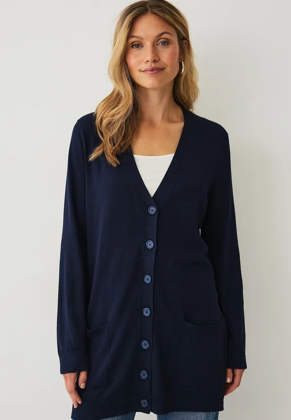 MIT TASCHEN - Strickjacke - marine