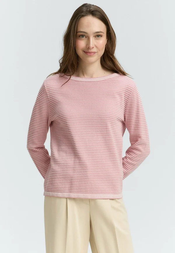 MIT U-BOOT-AUSSCHNITT - Strickpullover - rose bubble knit stripe