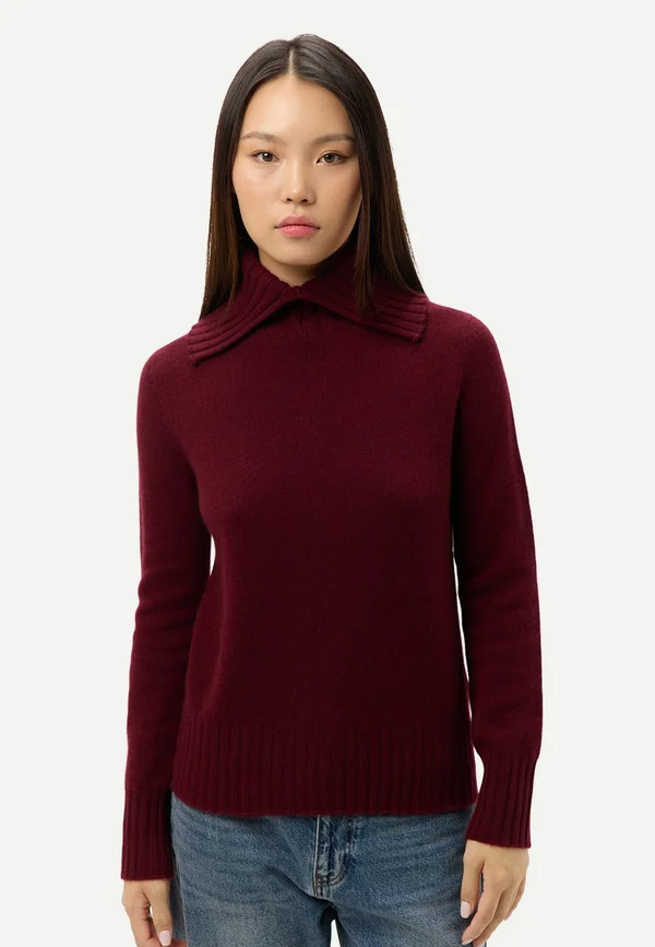 MIT UMKLAPP-ROLLKRAGEN - Strickpullover - wk