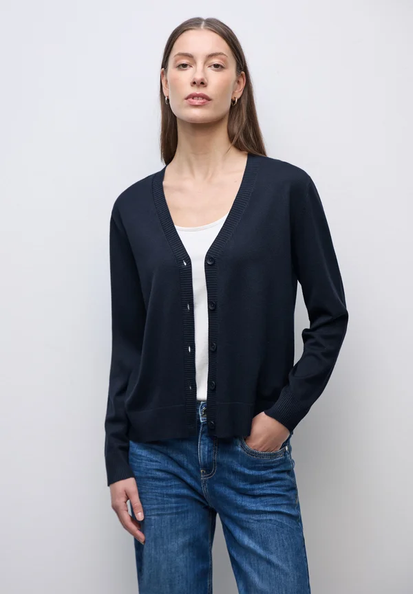 MIT V-AUSSCHNITT - Strickjacke - blau