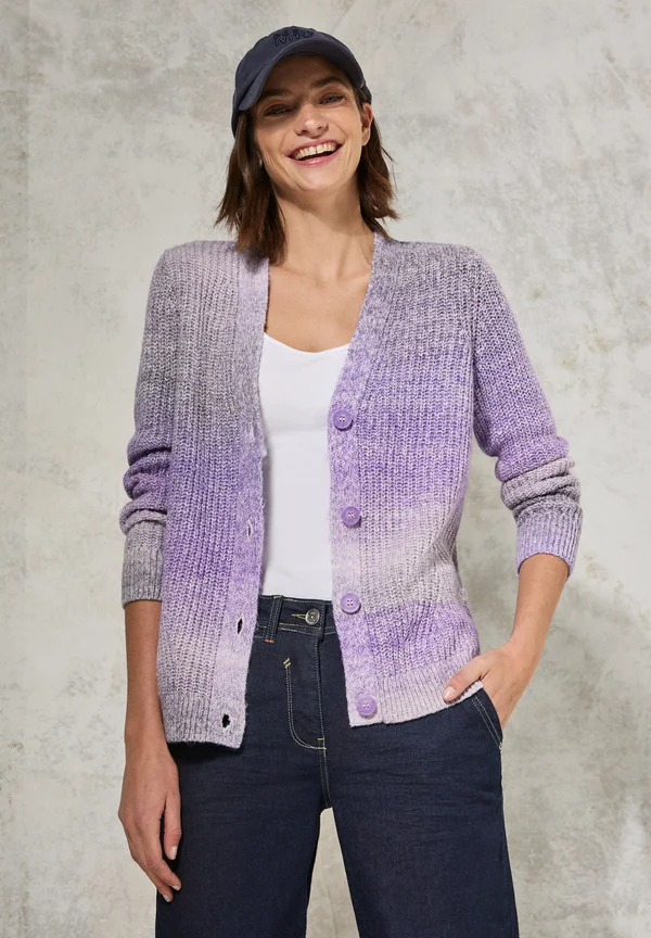 MIT V-AUSSCHNITT - Strickjacke - lila