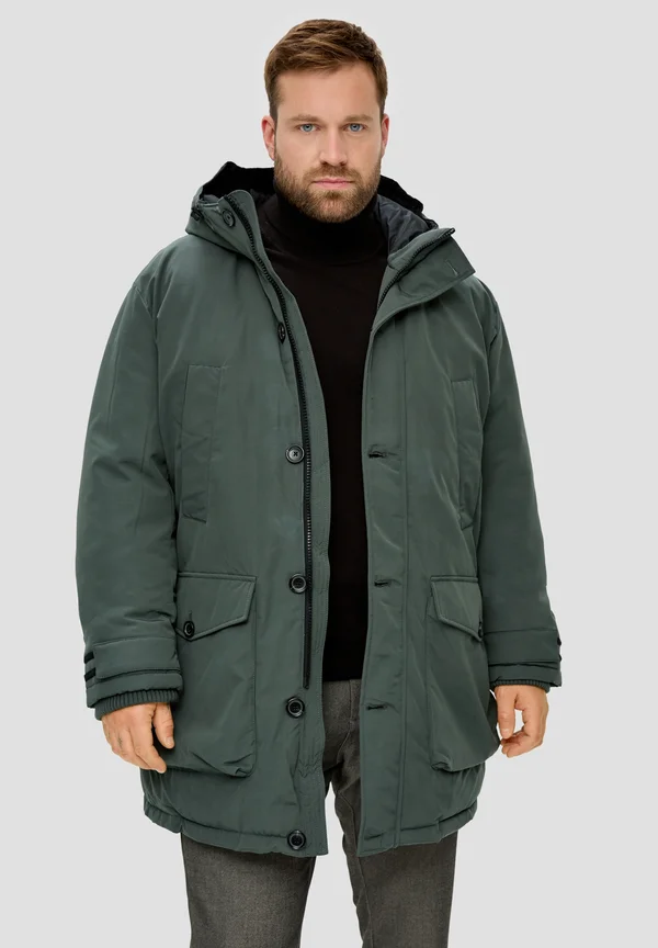 MIT VIELEN TASCHEN - Wintermantel - olivgrün