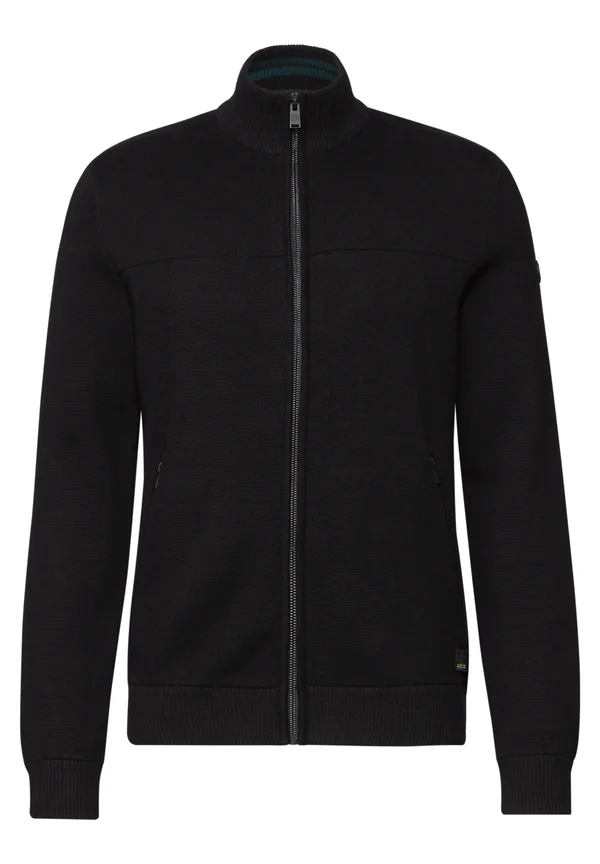 MIT ZIPPER - Strickjacke - schwarz
