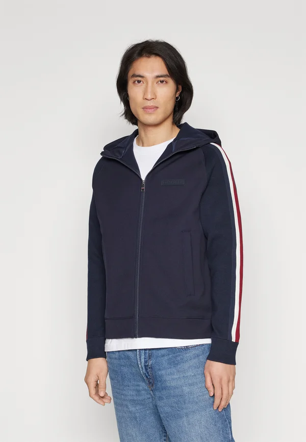 MIXED MEDIA HOODED SWEATER - Leichte Jacke - desert sky