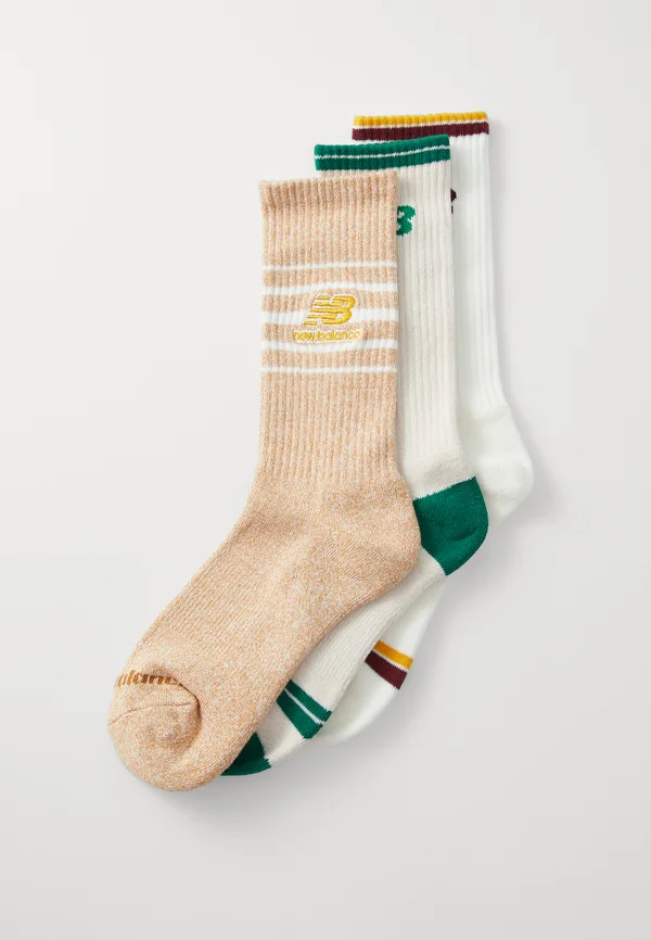 MIXED NB LOGOS CREW 3 PACK - Socken - off-white/green