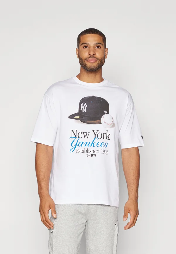 MLB NEW YORK YANKEES SCRIPT GRAPHIC TEE - Vereinsmannschaften - white