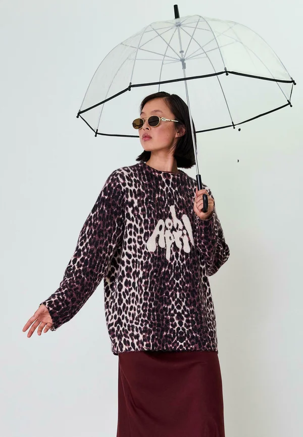 MOANI - Strickpullover - leo cherrywood