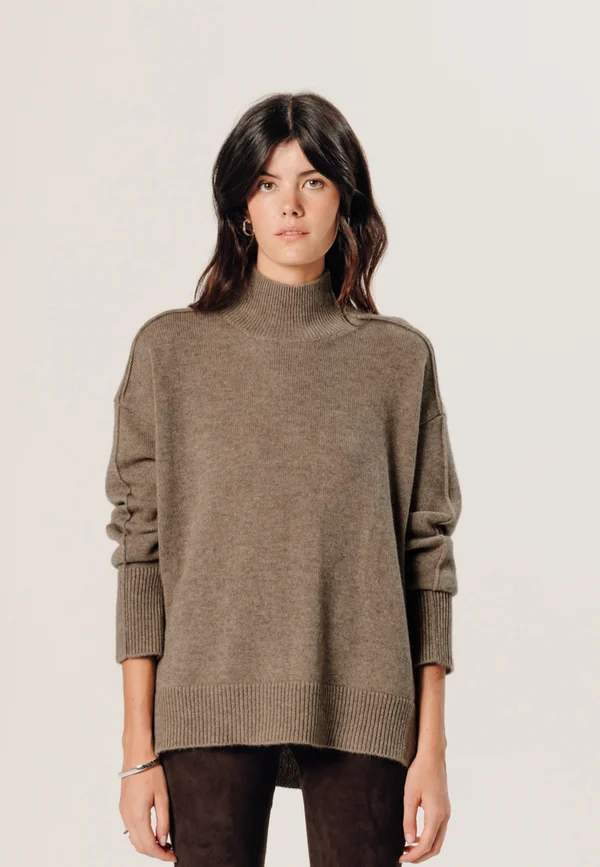 MOCK NECK - Strickpullover - beige