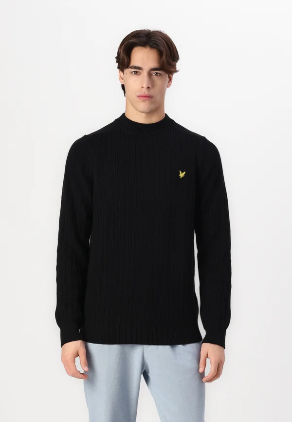 MOCK NECK - Strickpullover - jet black
