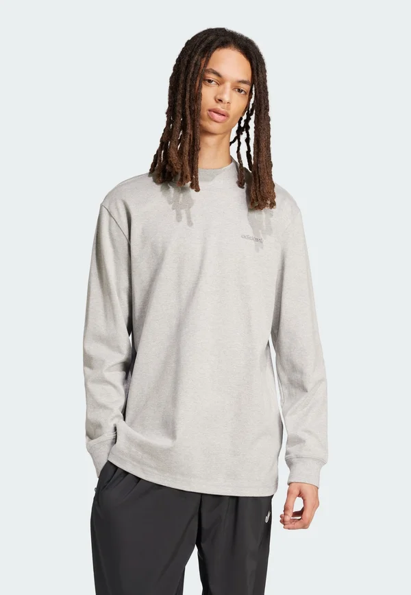 MOCK NECK TEE - Strickpullover - medium grey heather