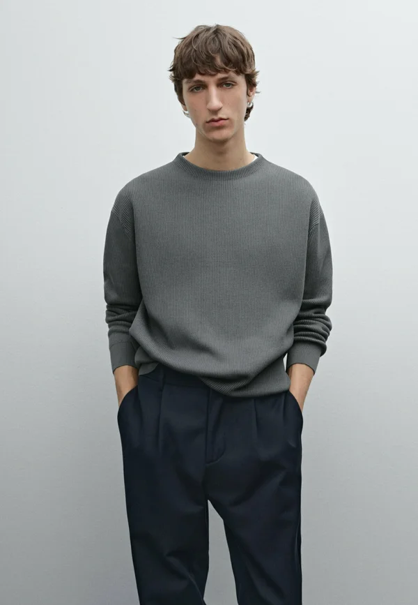 MOCK TURTLENECK - Strickpullover - blue grey