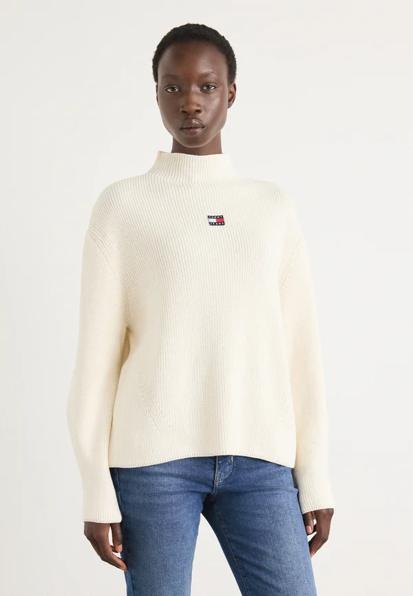 MOCKNECK BADGE  - Strickpullover - ancient white