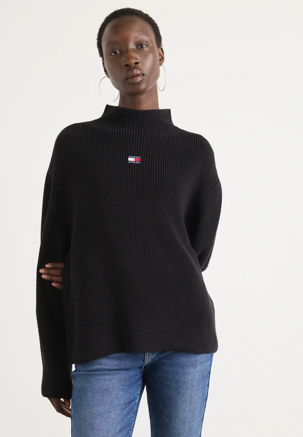 MOCKNECK BADGE  - Strickpullover - black