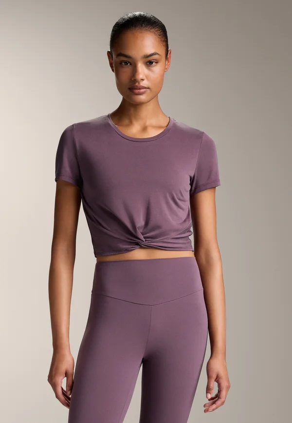 MODAL BLEND SHORT-SLEEVED KNOT - T-Shirt basic - purple