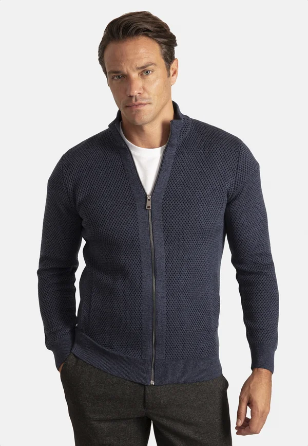 MODERN FIT MOLINE HEAVY TYPE - Strickjacke - indigo navy