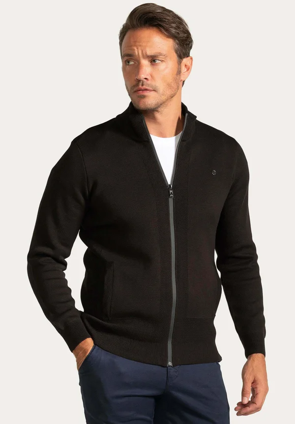 MODERN FIT MOLINE TYPE  - Strickjacke - black