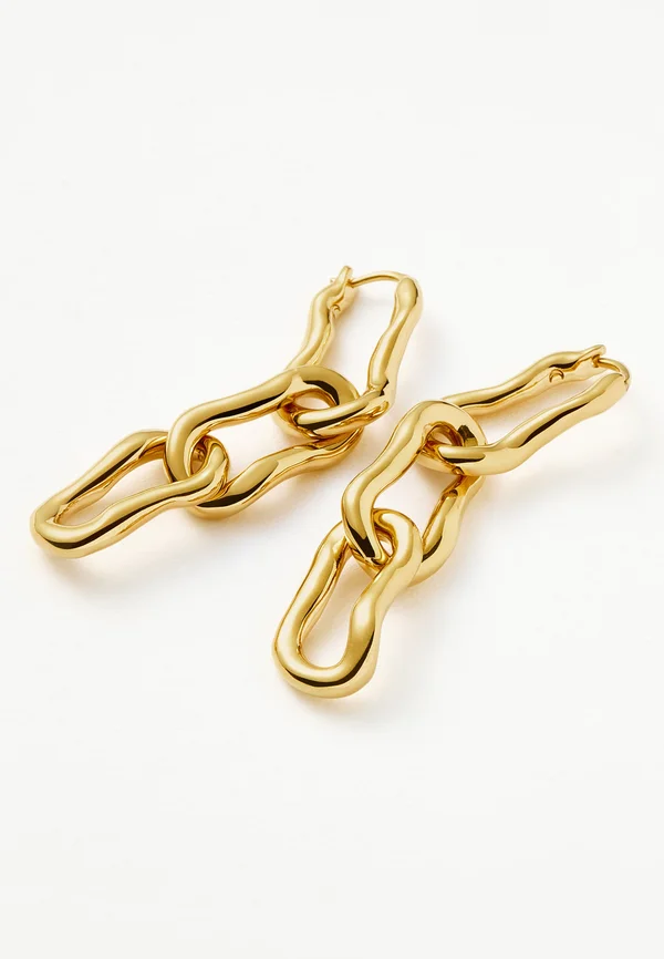 MOLTEN OVATE TRIPLE LINK DROP - Ohrringe - gold-coloured
