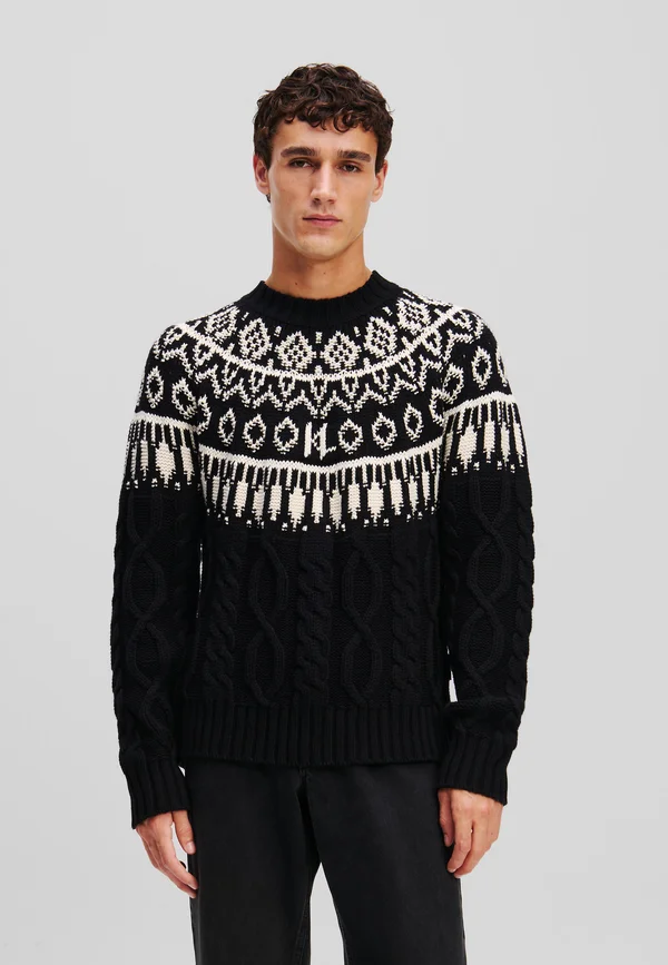 MONOGRAM FAIRISLE - Strickpullover - black