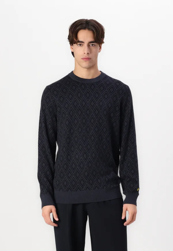 MONOGRAM INTARSIA - Strickpullover - navy night
