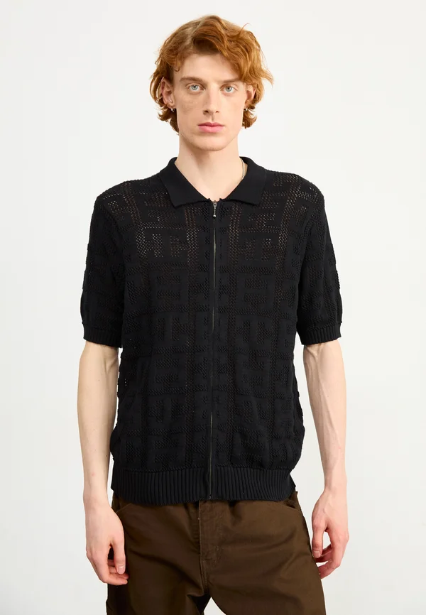 MONOGRAM ZIP UNISEX - Strickjacke - black