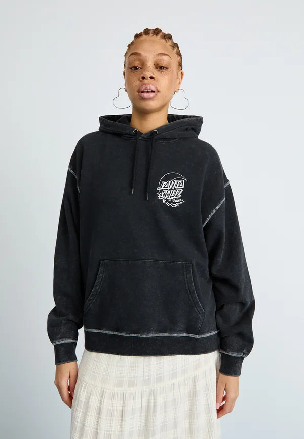 MOON DOT REFLECTION FRONT HOOD - Kapuzenpullover - black