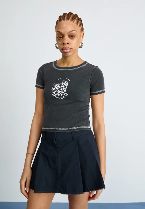 MOON DOT REFLECTION FRONT - T-Shirt print - black acid wash
