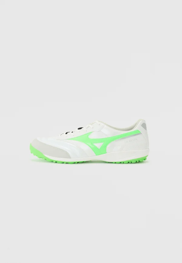 MORELIA - Fußballschuh Multinocken - white/neon green/galaxy silver-coloured