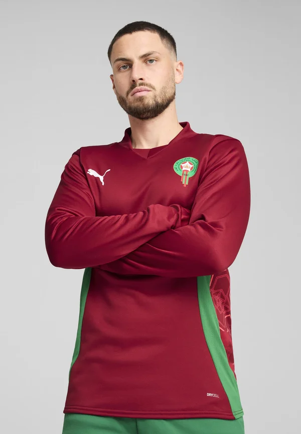 MOROCCO FRMF PREMATCH SWEAT LS TOP - Fußball-Trikot - intense red archive green