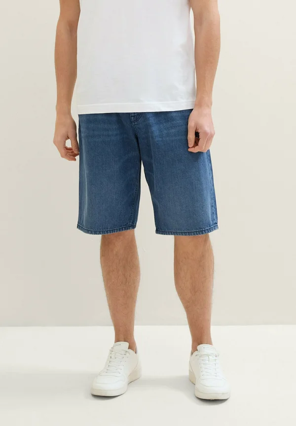 MORRIS - Jeans Shorts - used mid stone blue denim