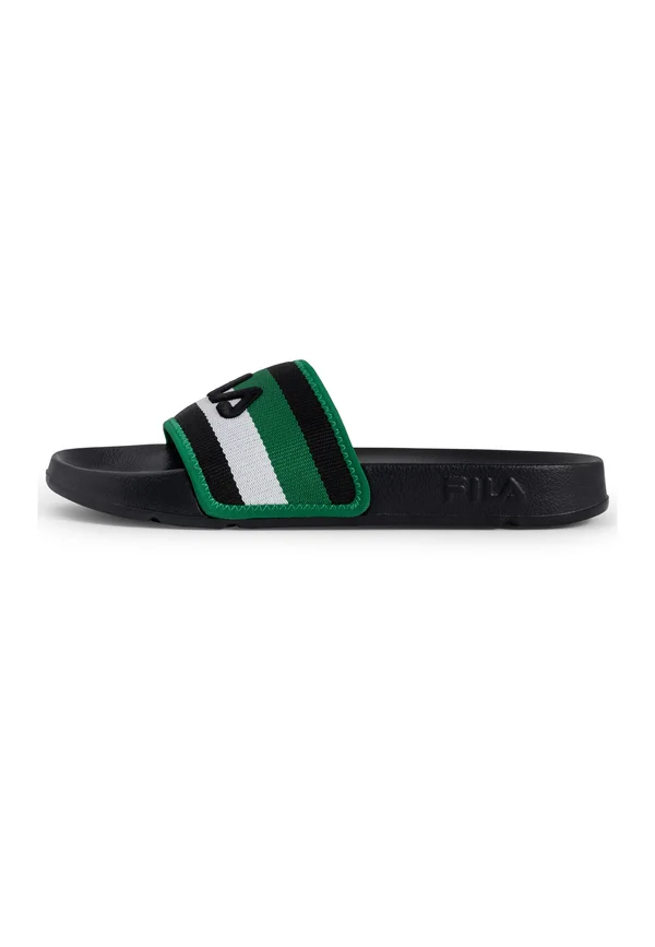 MORRO BAY STRIPES - Pantolette flach - black verdant green