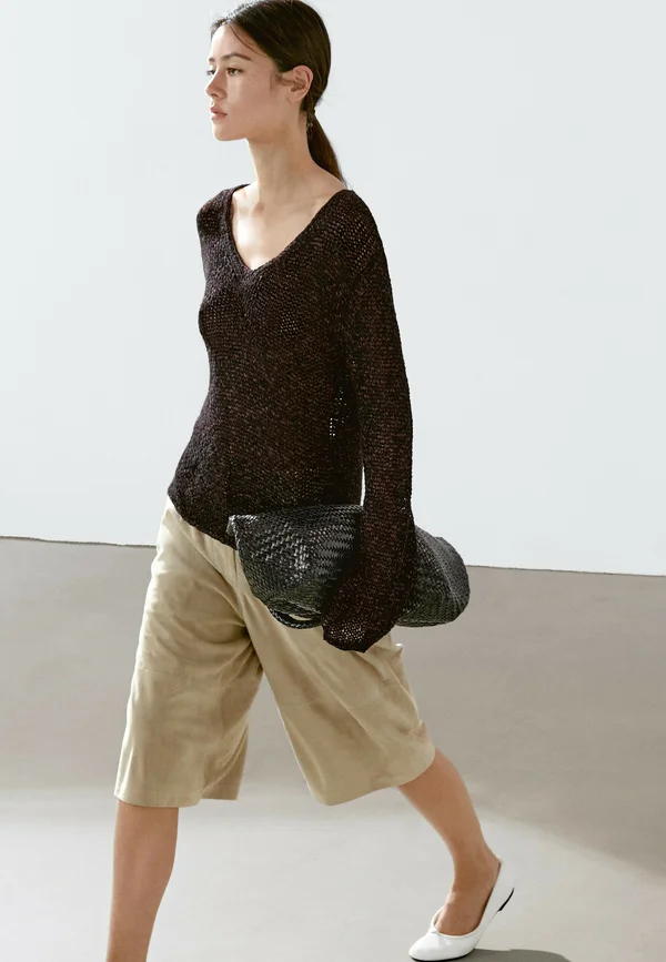 MOULINÉ V-NECK - Strickpullover - dark brown