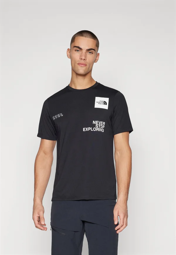 MOUNTAIN FOUNDATION COORDINATES TEE - Sport T-Shirt - black