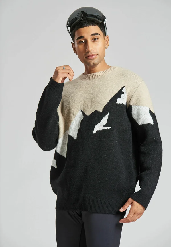 MOUNTAIN SCENE CREW NECK  - Strickpullover - black