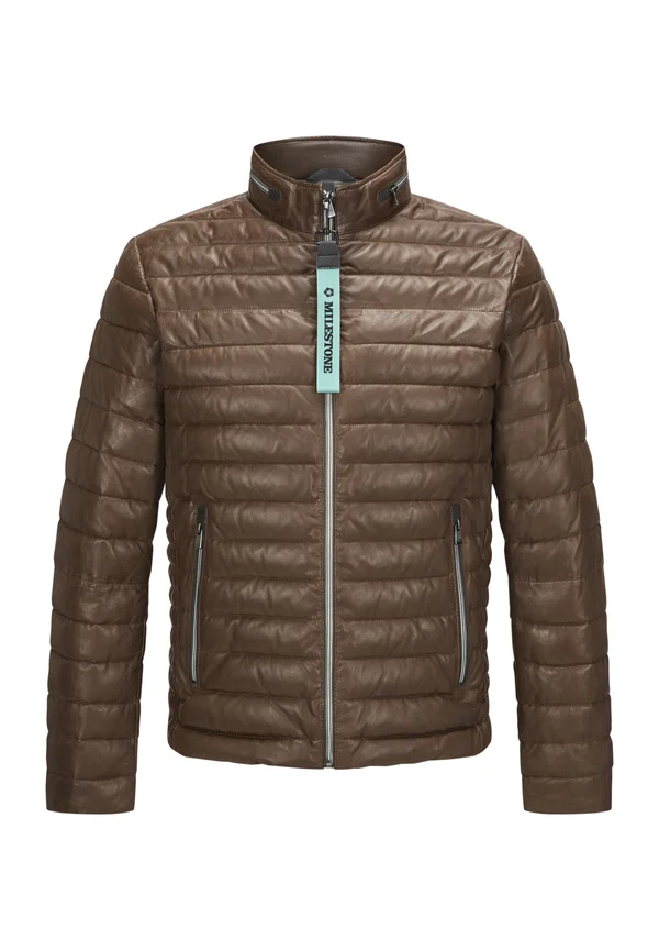 MSCORTINO - Lederjacke - mittelbraun