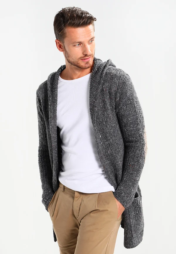 MST TERENCE JACKET - Strickjacke - dark grey melange