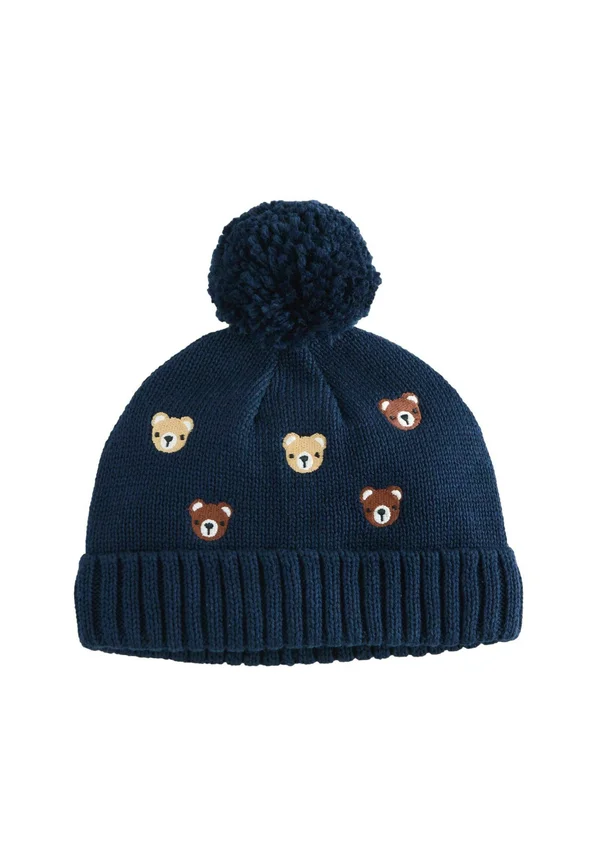 Mütze - navy bear all over embroidered