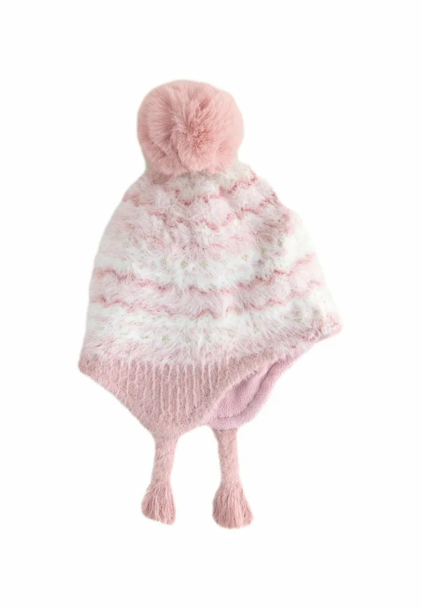 Mütze - pink fairisle pattern