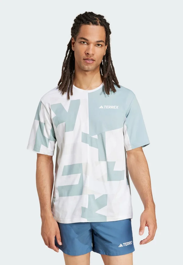 MULTI CLIMACOOL PRINTED - Sport T-Shirt - white   magic grey