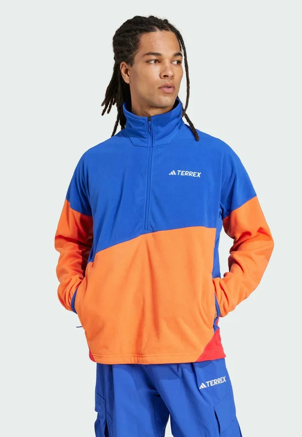 MULTI CLIMAWARM FLEECE - Fleecepullover - semi lucid blue   semi impact orange   pure ruby