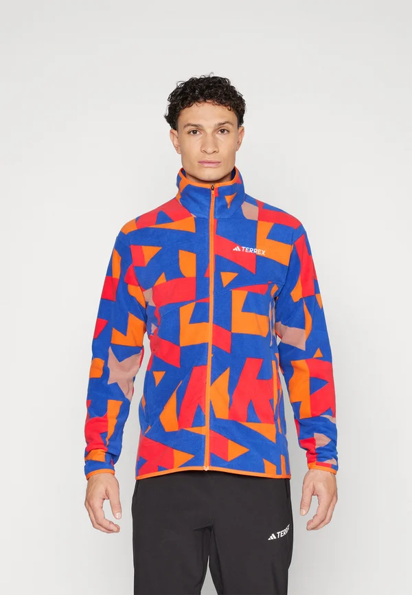 MULTI PRINTED FULL-ZIP FLEECE - Fleecejacke - warm clay/semi lucid blue