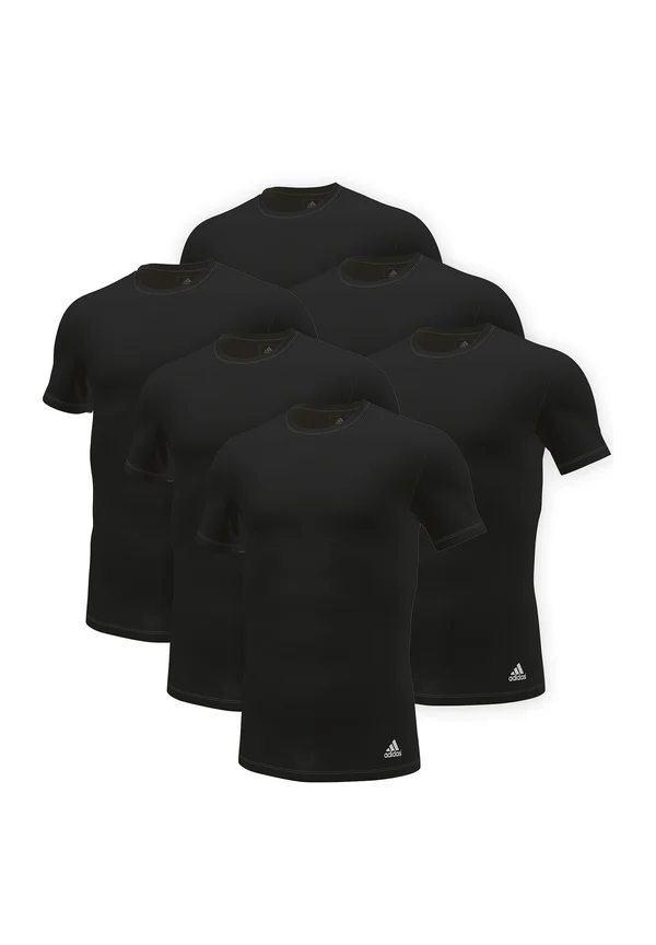 MULTIPACK 6ER PACK RUND AUSSCHNITT LANGLEBIG - Unterhemd/-shirt - black