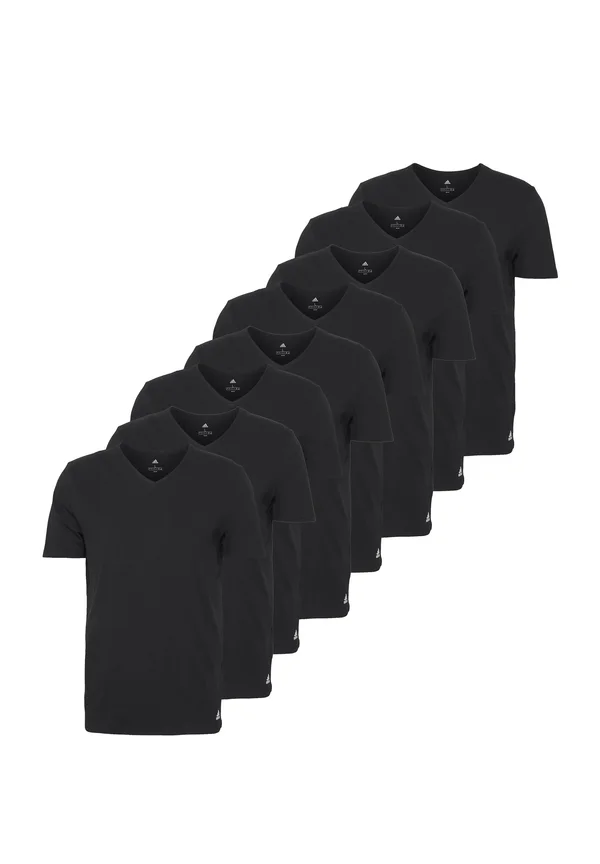 MULTIPACK 8ER PACK V-AUSSCHNITT LANGLEBIG - Unterhemd/-shirt - black
