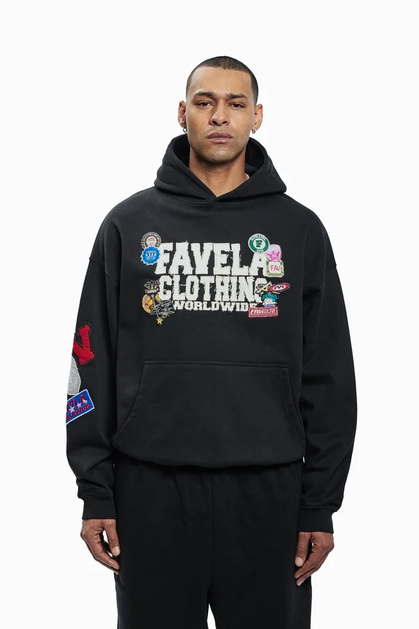 MULTIPATCH HOODIE UNISEX - Kapuzenpullover - black