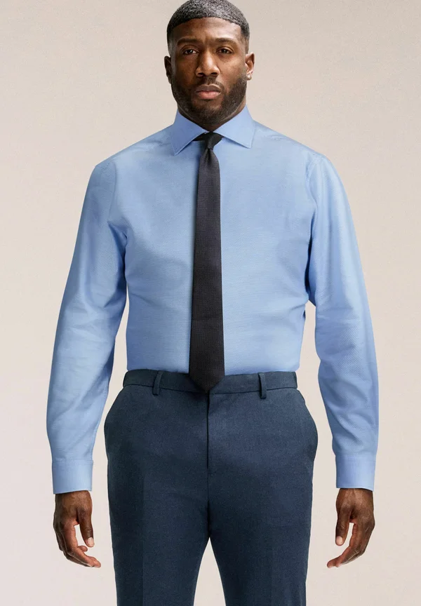MUSCLE FIT TEXTURED - Businesshemd - mid blue