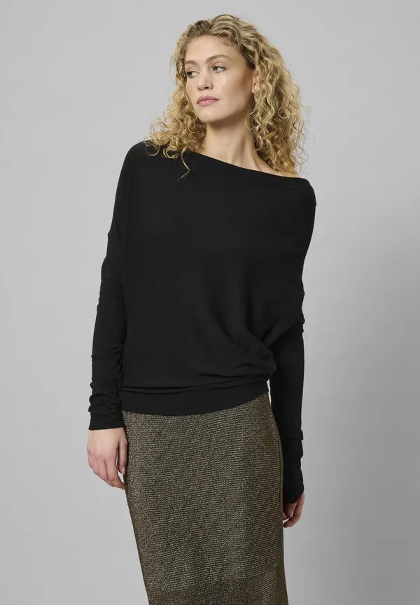 MWPOLLY WATERFALL KNIT BLOUSE - Strickpullover - black
