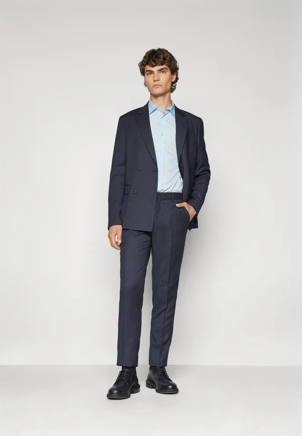 NARROW STRIPED MENS SUIT SET - Anzug - blue