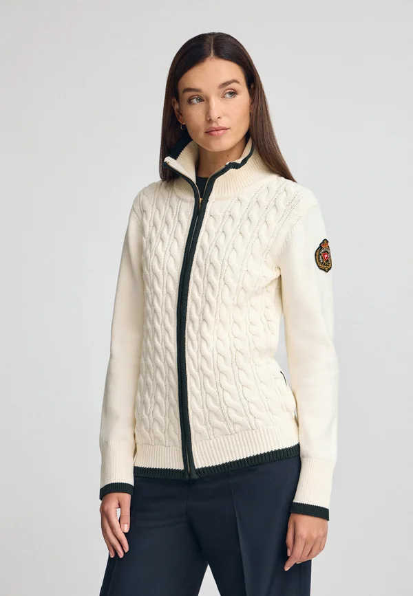 NAUTIC CABLE ZIPPERED - Strickjacke - ecru